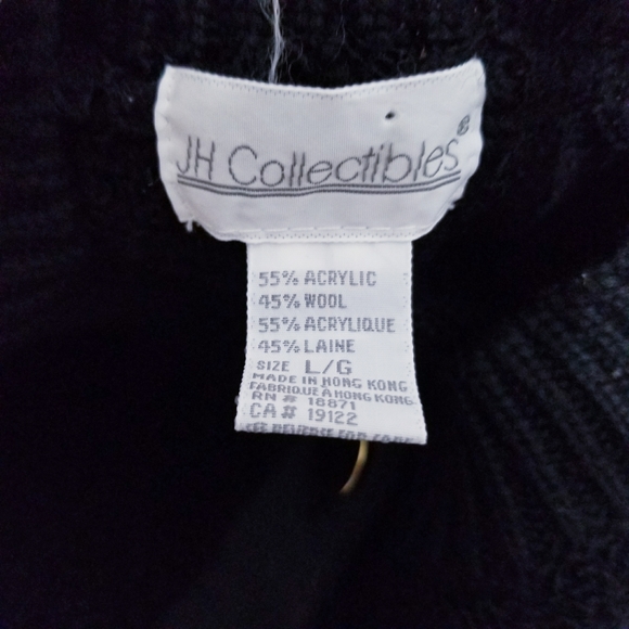 Vintage retro 80's glam black sweater top blouse - Picture 5 of 5